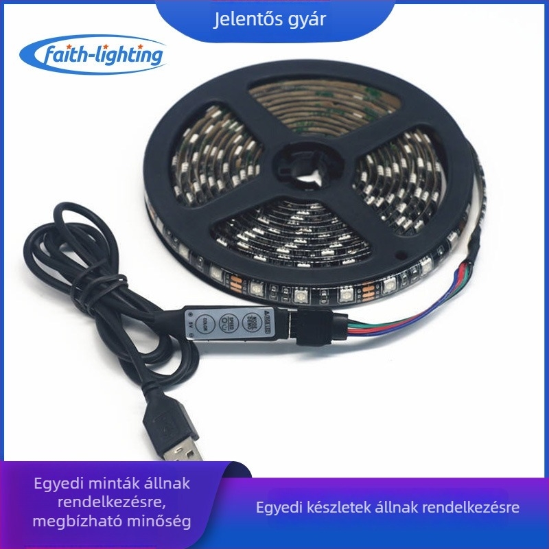 Személyre szabott 5V-os 5050RGB LED-szalag epoxidos bevonattal, Bluetooth alkalmazásvezérléssel, gardróbhoz és függő ágyhoz