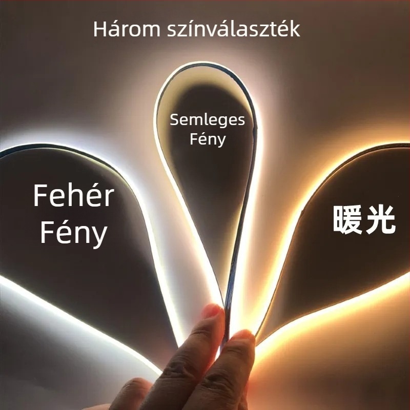 5V COB LED szalag öntapadó szalaggal, USB kapcsolóval, TV hátterének világításához, lágy fény, fényfoltok nélkül