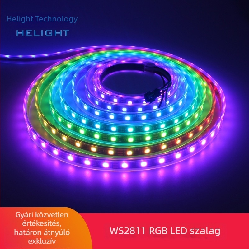 WS2811 Full-color 60 LED-es LED-szalag KTV dekorációhoz – hét színű futó víz effekt