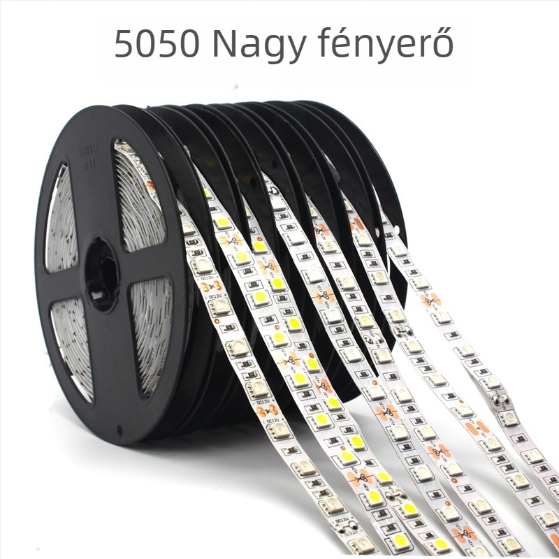 12V LED-szalag 2835/5050/5630 chipekkel, rugalmas, egyszínű, nagy fényerő