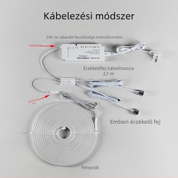 Ágy melletti lámpa mozgásérzékelővel és LED-szalag az ágy alatt