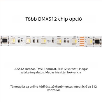 DMX512 RGBW teljes színű LED-szalag, 24V, öntapadós, 10 szegmens, 60 LED 5050 RGBW, 5 m hosszú