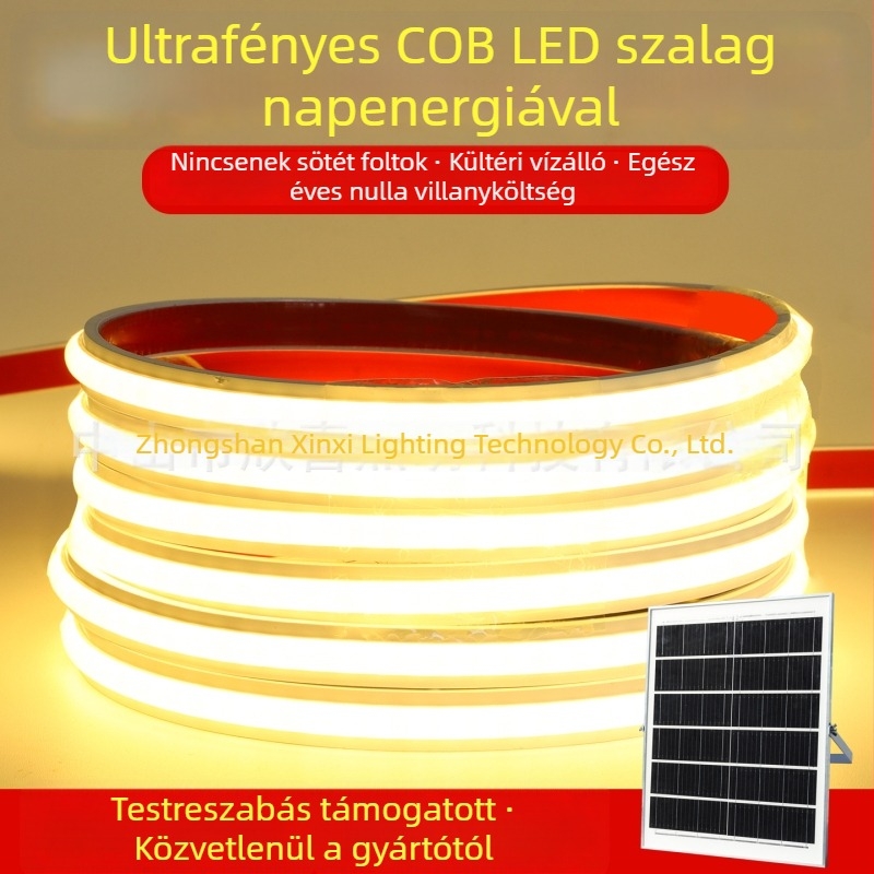 2026-os napelemes LED-szalag kültérre – vízálló, rendkívül fényes, kert és erkély