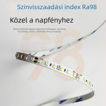 LED teljes spektrumú szemvédő csíkfény, Ra98, 24V alacsony feszültség, öntapadós puha lineáris LED-szalag