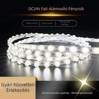 Diffúziós tükröződésű LED-szalag, 24V, 2835 LED-ek, 48 LED, 120° fényáram, 1616 lencse, beltéri falmosó világítás
