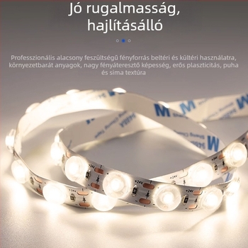 Diffúziós tükröződésű LED-szalag, 24V, 2835 LED-ek, 48 LED, 120° fényáram, 1616 lencse, beltéri falmosó világítás