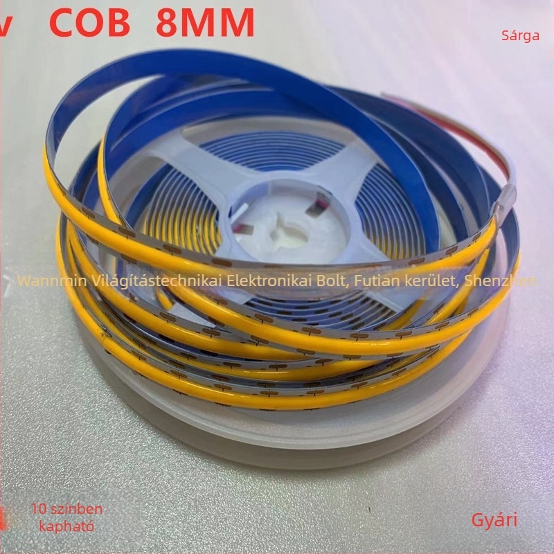 5V COB LED-szalag, rugalmas, öntapadó, 8 mm szélesség, USB-tápellátás, beltéri világítás