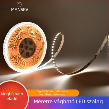 Szürke PCB-alapú LED-szalag, öntapadó, beépített lineáris csatornával, 220V, rugalmas szilikonfénycsík