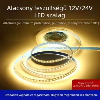 2835 LED-szalag üres PCB-vel, alacsony feszültségű 12V/24V, hajlítható világítás szekrényekhez és borospincékhez, 120 LED, 1 m