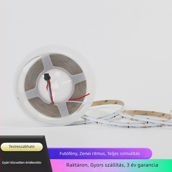 COB RGB LED-szalag, 10 mm széles, 576 LED/m, 12/24V alacsony feszültség, teljes színű COB fénycsík