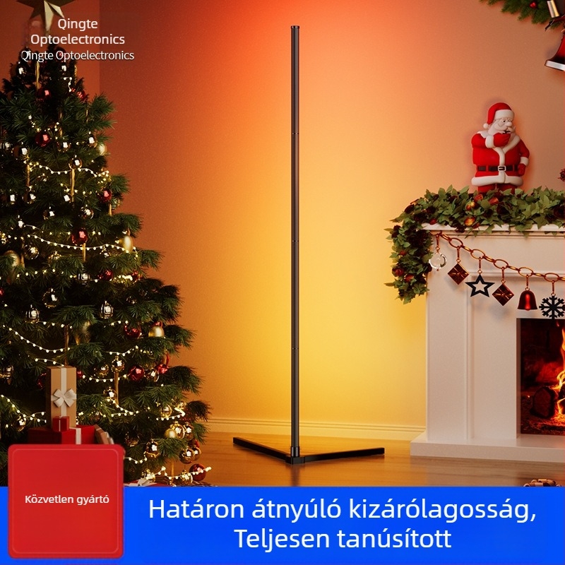 Állólámpa RGB környezeti fénnyel, LED, állítható fényerő, hangérzékelő, hálószoba és nappali számára.