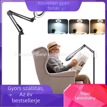 LED állólámpa kozmetika, tetoválás és manikűr területekre, szemvédő, letisztult minimalist design, állítható magasság 68–180 cm
