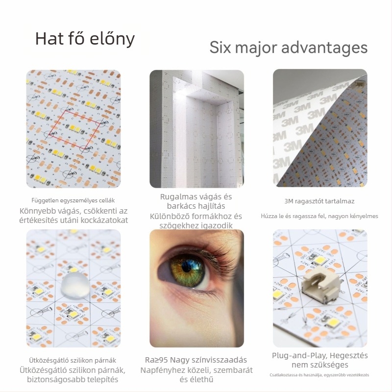 Személyre szabható, rugalmas LED fénypanel márvány hátvilágítással, DIY felületi világítás, mérnöki minőség, állítható fényerő