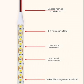 24V-os egyszínű LED-szalag, vágás bárhol, 120/180/192 LED