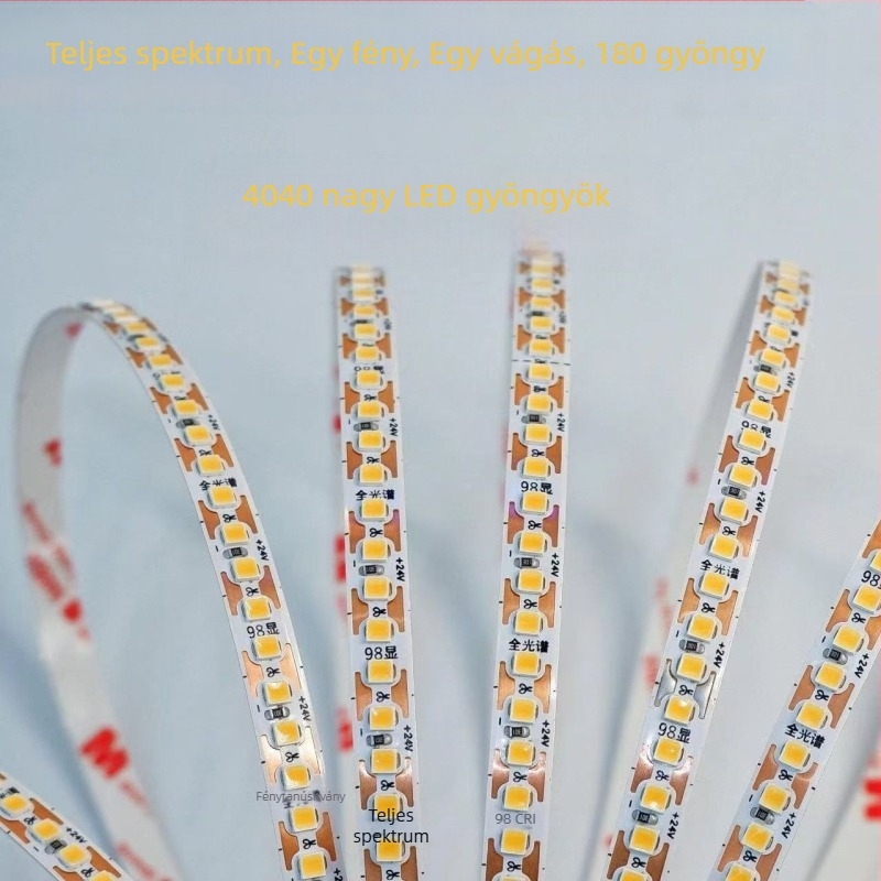 24V-os egyszínű LED-szalag, vágás bárhol, 120/180/192 LED