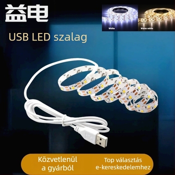 USB-s mozgásérzékelős LED-szalag, öntapadós, hangulatvilágítás televízióhoz, szekrényhez és borospincéhez