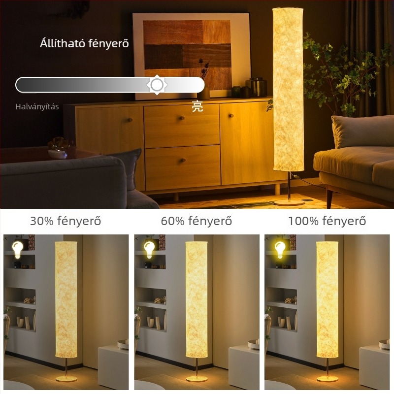 Lonrisway LED állólámpa textil árnyékolóval, RGB színváltó LED-ekkel, távirányítóval, fa talppal, állítható magasság, összecsukható kivitel, ideális a nappaliba vagy hálószobába.