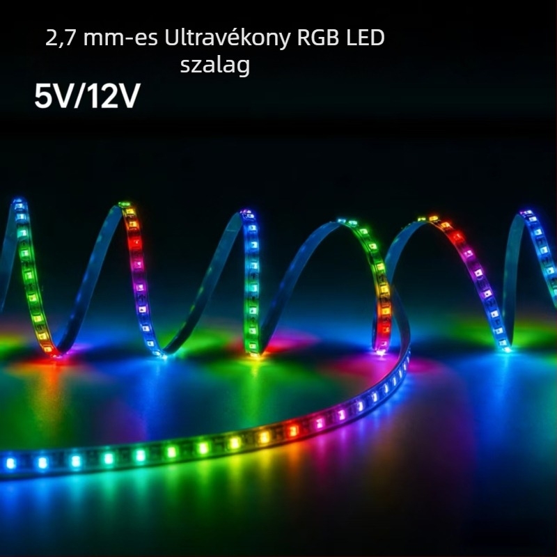 Ultra-szűk RGB LED-szalag egy ponttal vezérelhető, rendkívül fényes hangulatvilágítás játékszobákhoz és az autó belsőteréhez