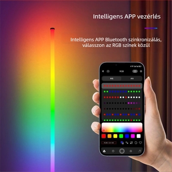 Okos RGB LED állólámpa hálószoba és nappali számára – színes hangulatvilág a játékszobába