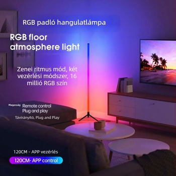 Okos RGB LED állólámpa hálószoba és nappali számára – színes hangulatvilág a játékszobába
