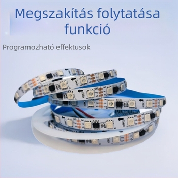 Mai Jazz LED színváltó fénycsík megszakítás utáni visszaállítással, 60 LED, 12V programozható teljes RGB KTV-hez