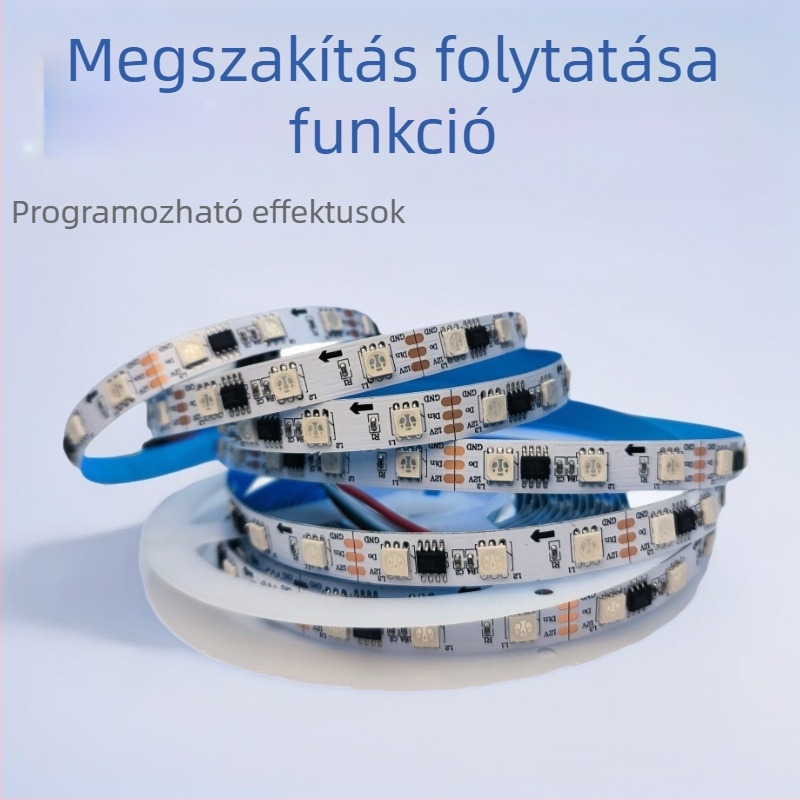 Mai Jazz LED színváltó fénycsík megszakítás utáni visszaállítással, 60 LED, 12V programozható teljes RGB KTV-hez