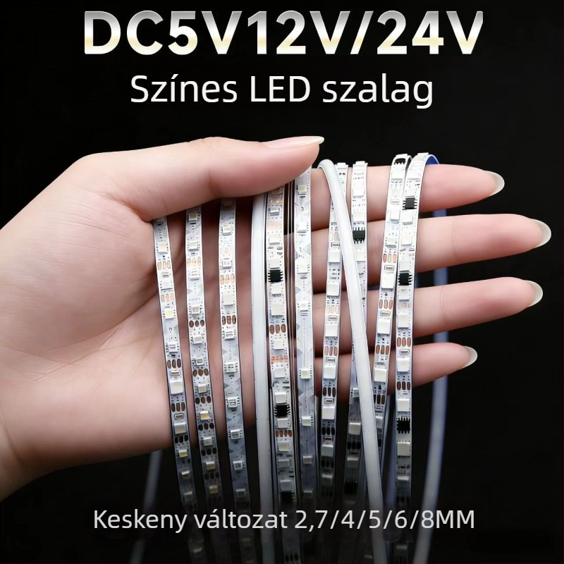 5V RGB LED-szalag, ultra-szűk 2,6 mm, 133 LED-es, hangulatvilágítás játékteremhez