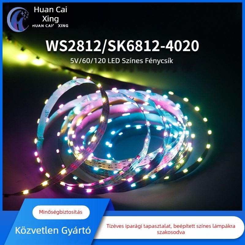 WS2812B-4020 RGB LED-szalag, oldalsó megvilágítás, teljes színű, szekrényekhez és autókhoz – hangulatvilágítás
