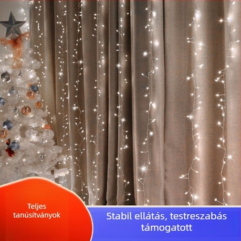 Személyre szabott LED-sor rézdrótból, tűzijáték-stílusú beltéri karácsonyi dekorációhoz