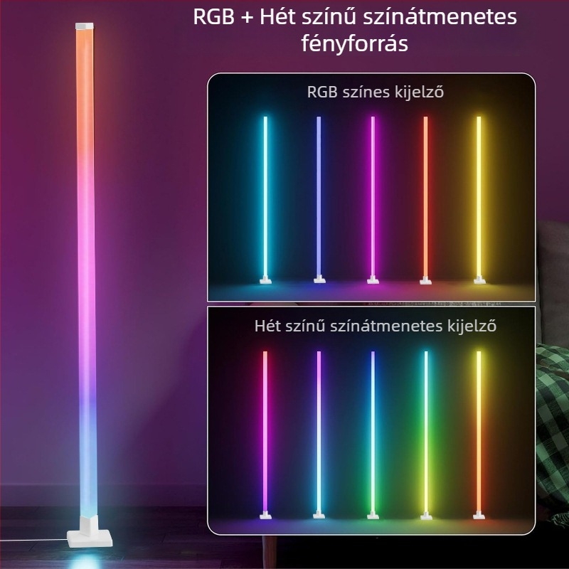 LED állólámpa RGB, hang-aktivált, környezeti világítás nappalira és hálószobára, zenés ritmus