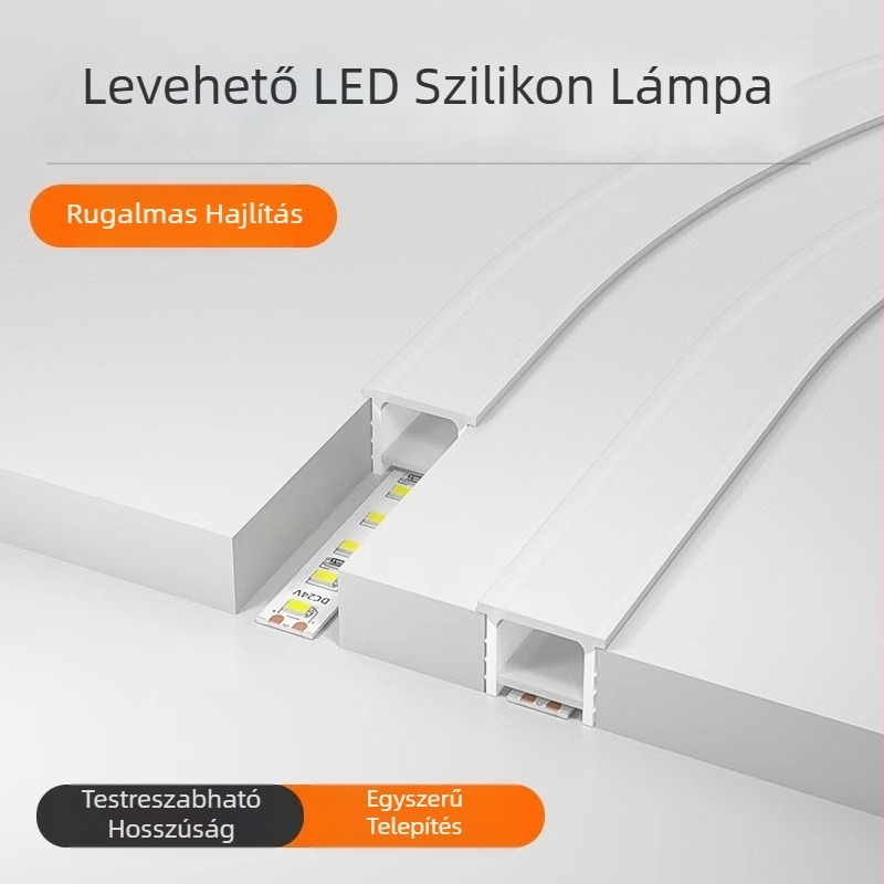 Rugalmas LED-szilikon szalagfény, kültéri vízálló ajtóhoz, 24V dekoratív lineáris világítás