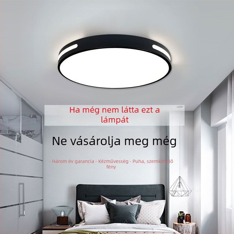 Kerek LED mennyezeti lámpa, modern minimális dizájn, beltéri használatra, rendkívül fényes a hálószobába, étkezőbe és a nappaliba, okos