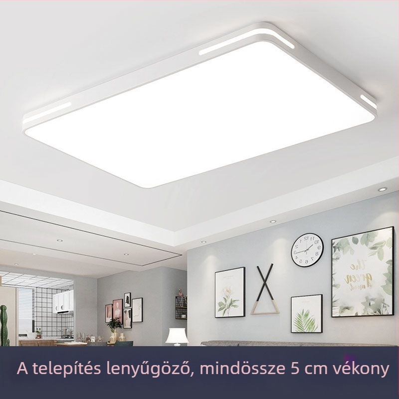 Kerek LED mennyezeti lámpa, modern minimális dizájn, beltéri használatra, rendkívül fényes a hálószobába, étkezőbe és a nappaliba, okos