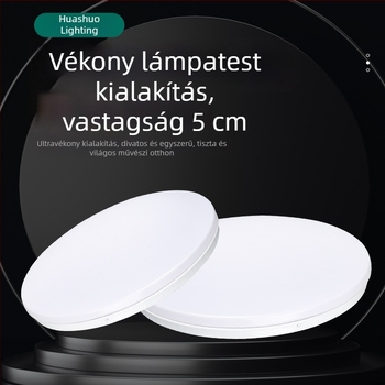 Egyszerű kerek LED mennyezeti lámpa a hálószoba, folyosó és erkély számára; ultra vékony kialakítás