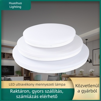 Egyszerű kerek LED mennyezeti lámpa a hálószoba, folyosó és erkély számára; ultra vékony kialakítás