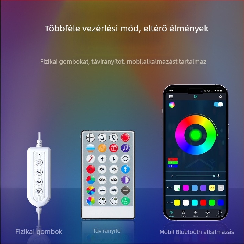 RGB LED állólámpa hang-aktivált funkcióval a nappaliba és a hálószobába, hangulatos megvilágítás, saroklámpa