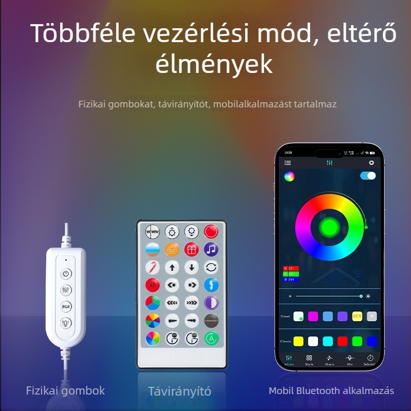 RGB LED állólámpa hang-aktivált funkcióval a nappaliba és a hálószobába, hangulatos megvilágítás, saroklámpa