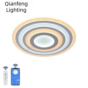 LED mennyezeti lámpa, modern minimalista stílus, távirányítóval, fényerő-szabályozással, kerek acril burkolattal, hálószoba és nappali