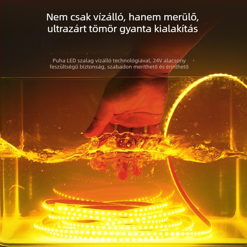 12/24V LED-szalag, öntapadó szilikon, IP68 vízálló kültéri medencéhez