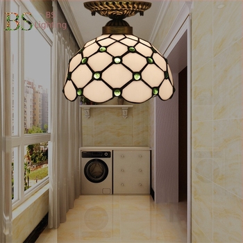 LED mennyezeti lámpa előszobába, folyosóra, erkélyre és bejárathoz - európai-amerikai stílusú minimalist retro üvegbúrával