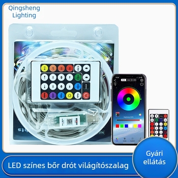 Okos Bluetooth-alkalmazással vezérelt LED szálas fényfüzér, vízálló, hangra aktiválódó, színváltó; ideális karácsonyi kültéri világításhoz, kempingezéshez és bárdekorációhoz.