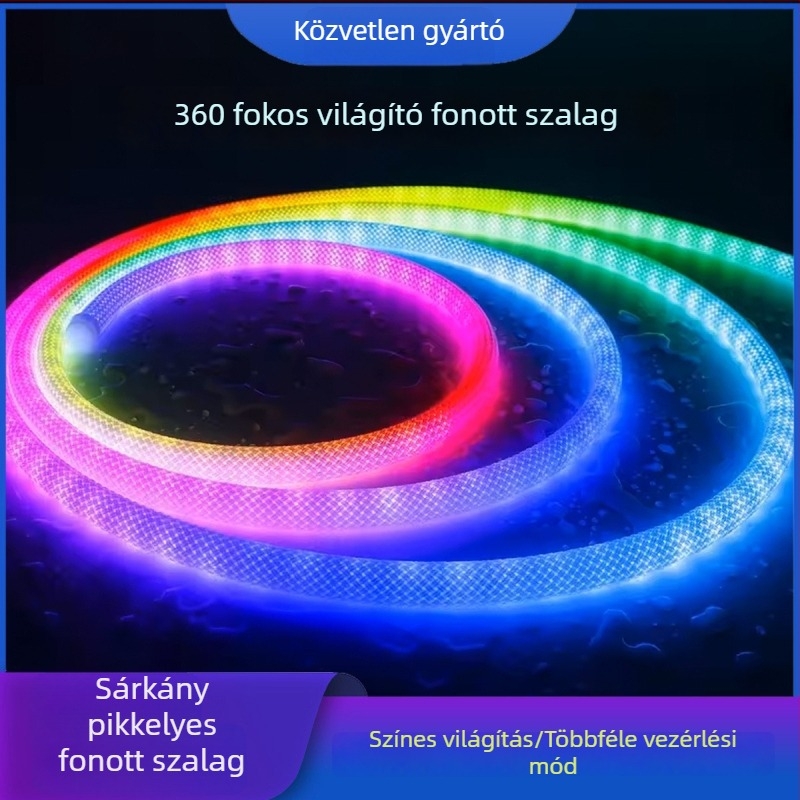 USB-s RGB LED-szalag, 360° körbefény, 5V környezeti fény, rugalmas, többszínű, sárkány pikkely mintázatú