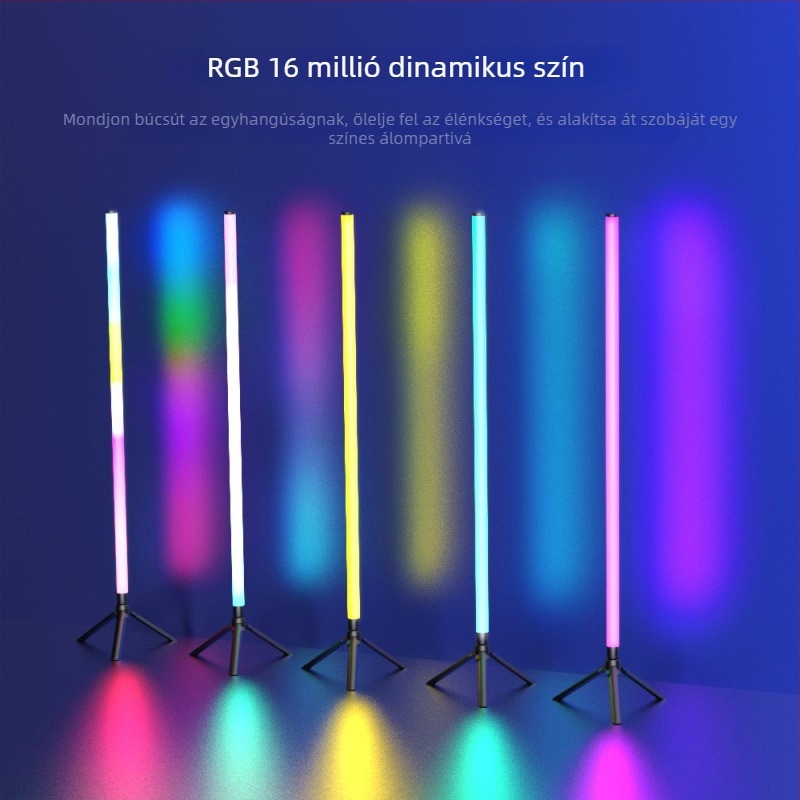 LED 5V RGB ambient állólámpa beltéri használatra, hangvezérléssel, USB tápellátással, gaming és hálószobai saroklámpa