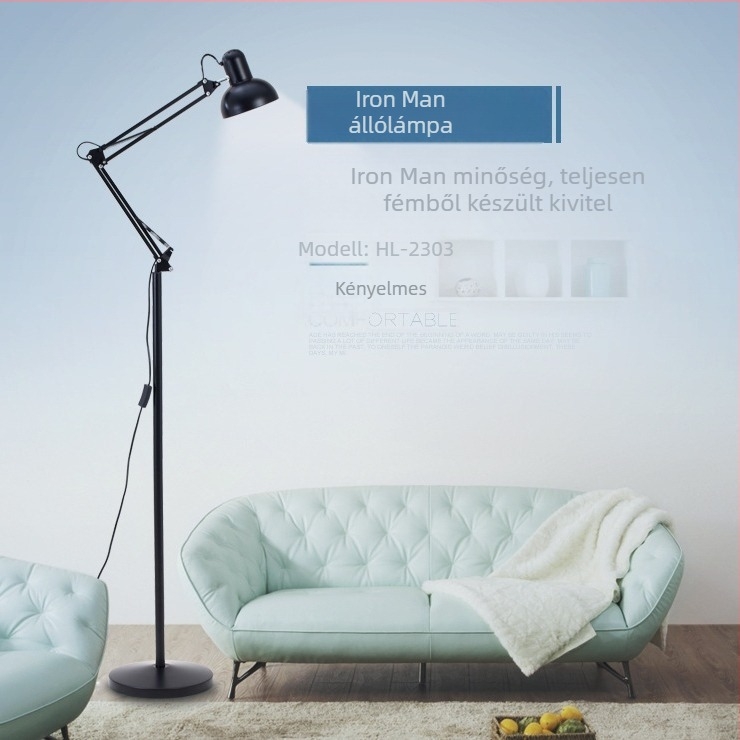 LED-es összecsukható állólámpa, minimalistikus amerikai stílusú, nappaliba, hálószobába és dolgozószobába