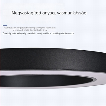 LED függőlámpa – kör alakú üreges gyűrű, vas burkolat, modern minimál stílus, átmérő 120 mm, 5000 lm, CRI ≥ 80, 24V