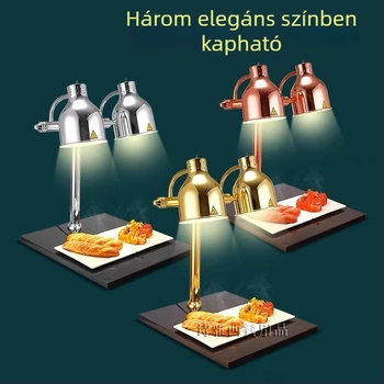 Márvány ételmelegítő lámpa szállodák és éttermek számára, BBQ ételek melegítésére, kereskedelmi LED lámpa, 500W, 220V, alumíniumötvözetes ház, 20 LED, 360° fény, CRI 85, fehér/fekete márvány