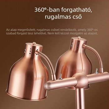 Márvány ételmelegítő lámpa szállodák és éttermek számára, BBQ ételek melegítésére, kereskedelmi LED lámpa, 500W, 220V, alumíniumötvözetes ház, 20 LED, 360° fény, CRI 85, fehér/fekete márvány