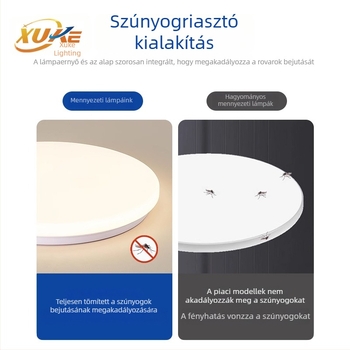 LED mennyezeti lámpa, kör, teljesen fehér, minimalista kialakítás, nagy fényerő, 220V, hálószobába, erkélyre és folyosóra