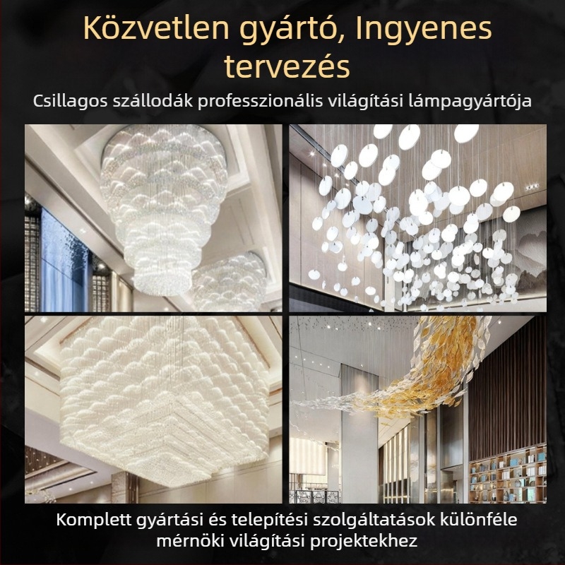 Egyedi tervezésű csillárok nagy szállodák és banketttermek számára