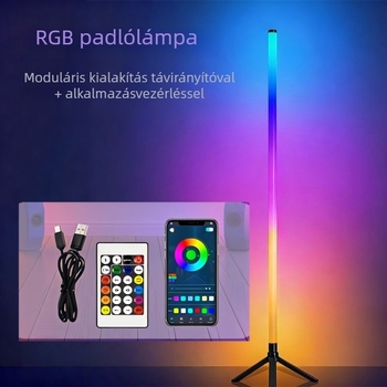 Színes 5V álló lámpa 360°-os színváltással, alkalmazás által vezérelhető, zenére szinkronizáló, hang-reaktív fény.